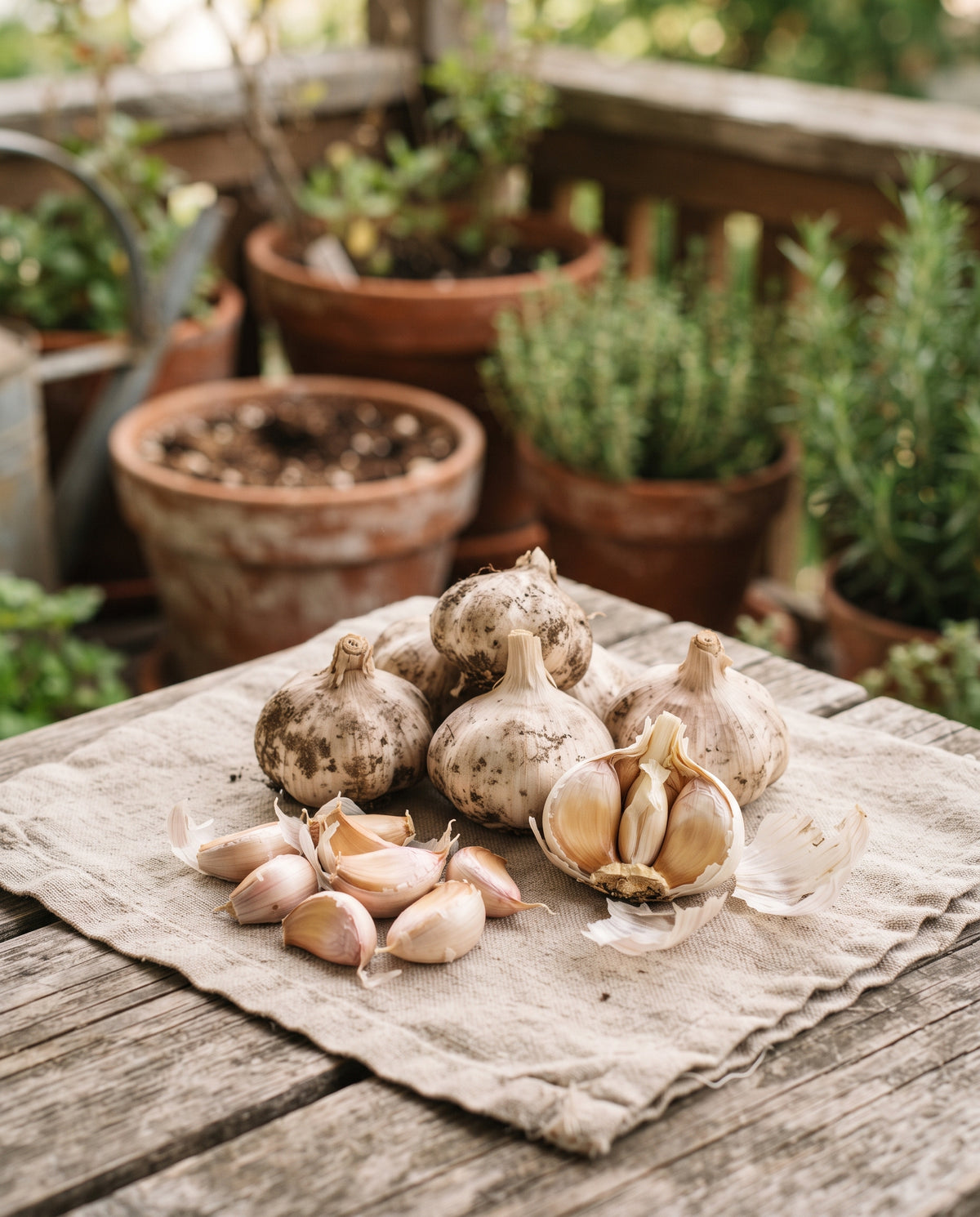 Knoblauch ‘Thermidrome’, Allium sativum, Ansicht 1