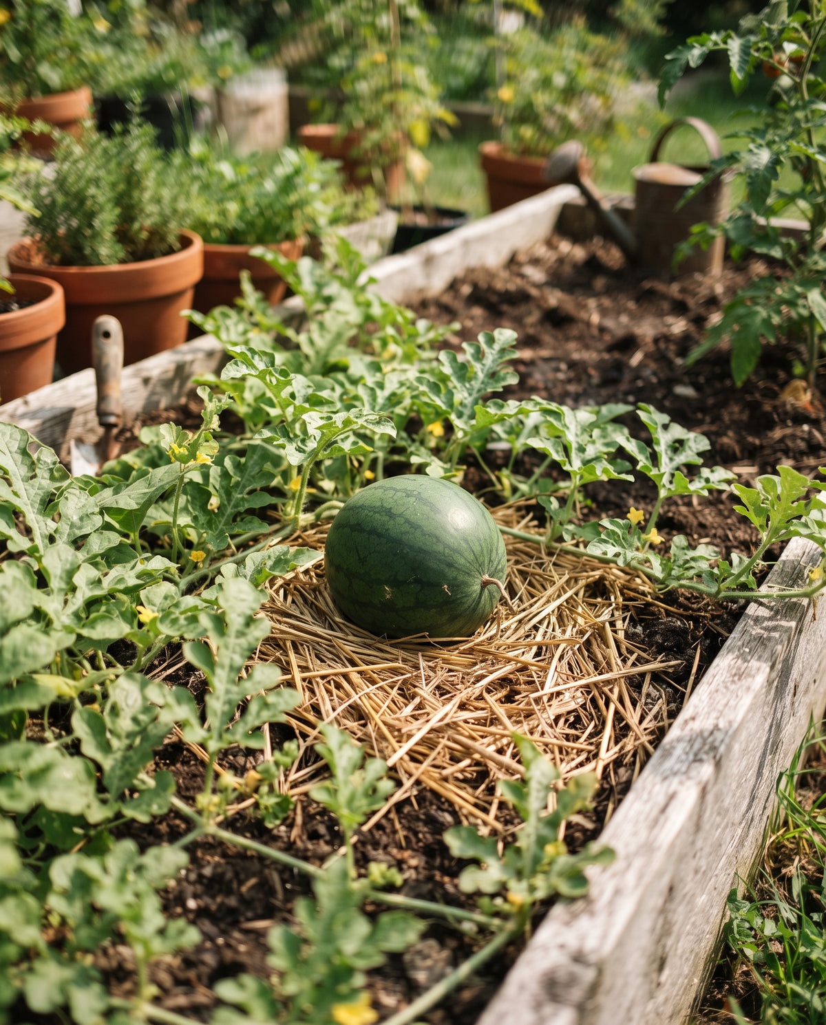 Wassermelone ‘Sugar Baby’, Citrullus lanatus, Ansicht 1