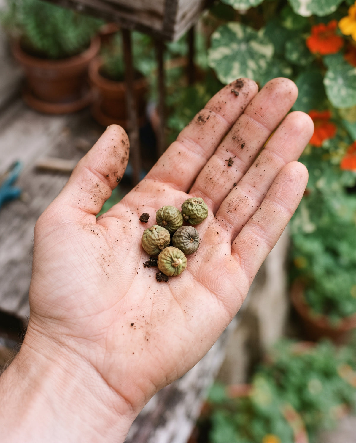 Kapuzinerkresse ‘Alaska’, Tropaeolum majus, Ansicht 3
