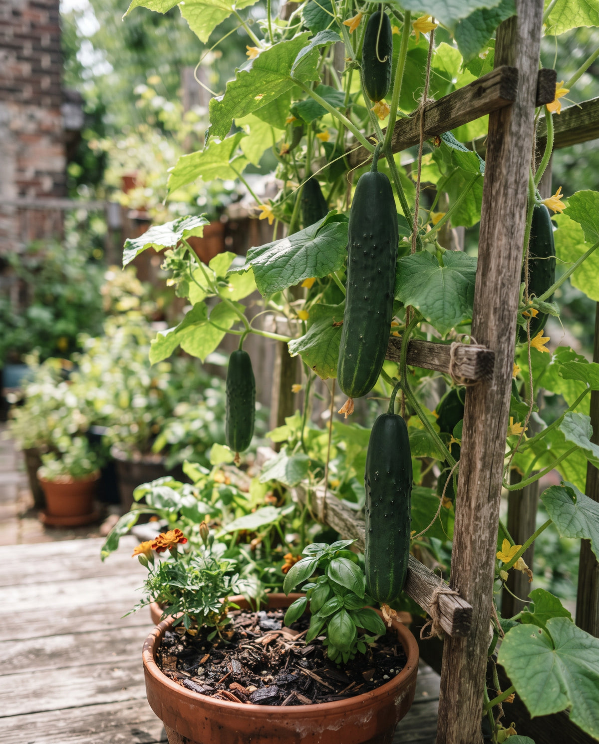 Gurke ‘Marketmore’, Cucumis sativus, Ansicht 1