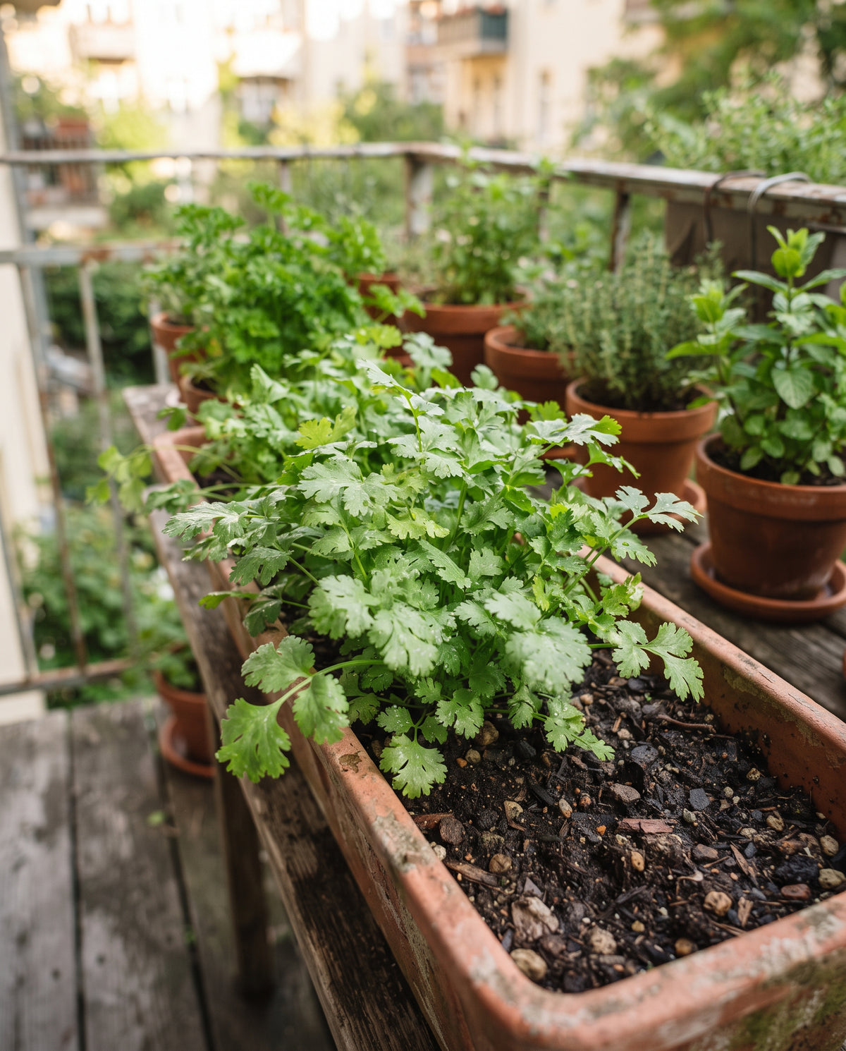 Koriander ‘Calypso’, Coriandrum sativum, Ansicht 1