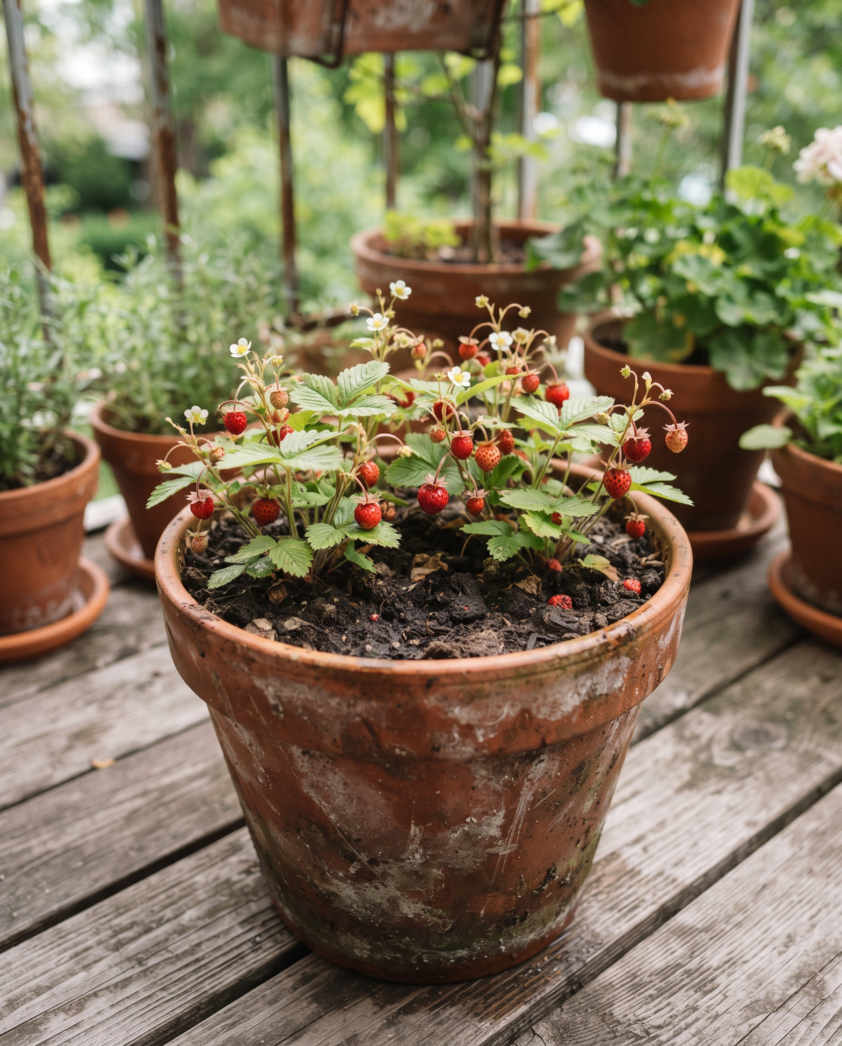 Monatserdbeere ‘Rügen’, Fragaria vesca, Ansicht 1